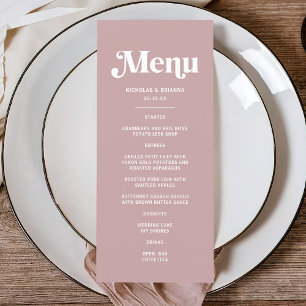 Menu Mariage Rose Dusty moderne