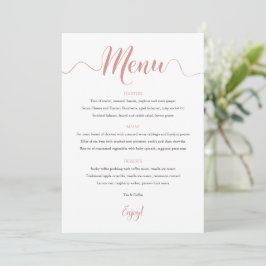 Menu Mariage rose Gold