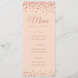 Menu mariage Rose Gold Faux Parties scintillant Co