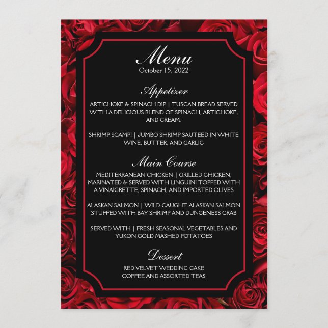 Menu Mariage Rose gothique (sans version précédent (Devant)