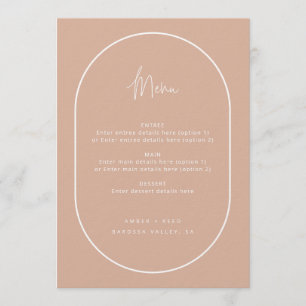 Menu Mariage rose pâle à double arc