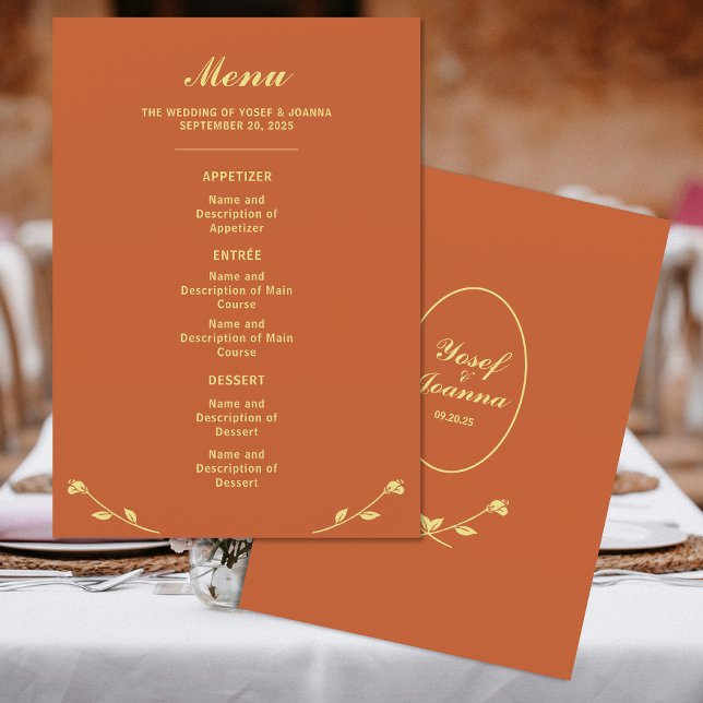 Menu Mariage Rose Terracotta (Créateur téléchargé)