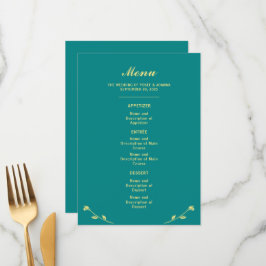Menu Mariage Rose turquoise