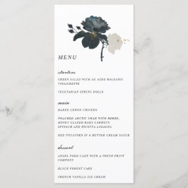 Menu Mariage Roses noires et blanches