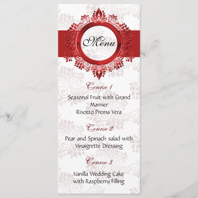 menu mariage rouge (Devant)