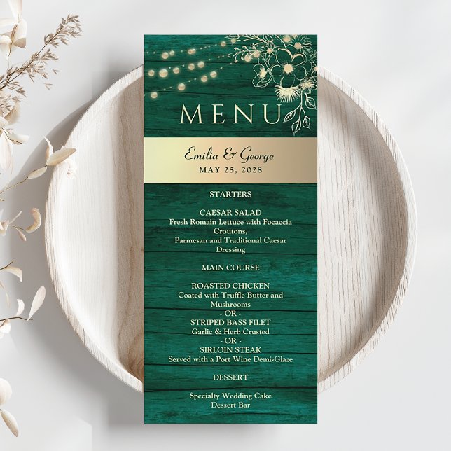 Menu Mariage Rustique au Vert de la Forêt (Créateur téléchargé)