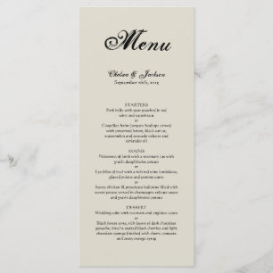 Menu Mariage rustique élégant
