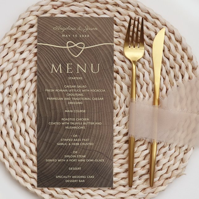Menu Mariage rustique en bois (Créateur téléchargé)
