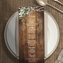 Menu Mariage Rustique Eucalyptus
