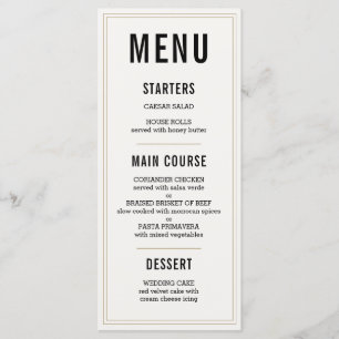 Menu Mariage rustique simple
