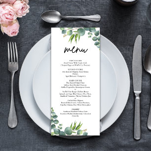 Menu Mariage Sage Eucalyptus Woodland