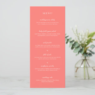Menu Mariage Simple Corail Vibrant Moderne
