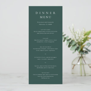 Menu Mariage Simple Émeraude Classique