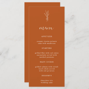 Menu Mariage simple en terre cuite Botanique