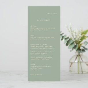 Menu Mariage Simple Vert Sauge Moderne