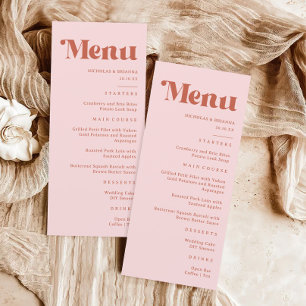 Menu Mariage Super en terre cuite et rose vierge