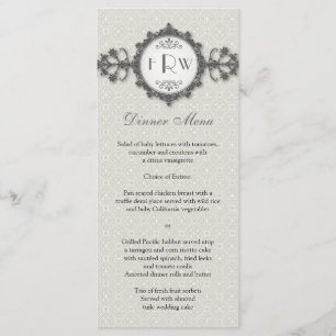 Menu Mariage Taupe Bande Art Déco