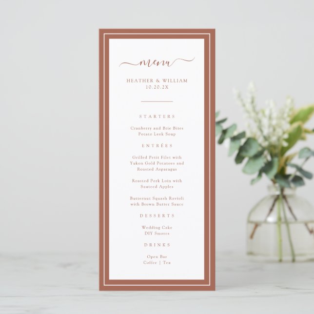 Menu Mariage Terracotta (Debout devant)