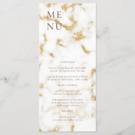 Menu Mariage Texture Marbre Blanc Or