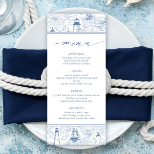 Menu Mariage Toile Bleue Phare Côtiers