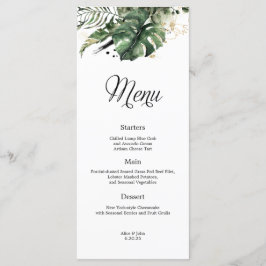 Menu Mariage Tropical Gold and Greenery