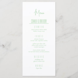 Menu Mariage turquoise