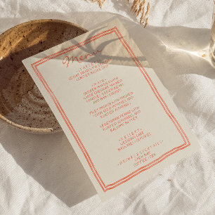 Menu Mariage unique original peint à la main