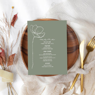 Menu Mariage vert de la gamme d'art