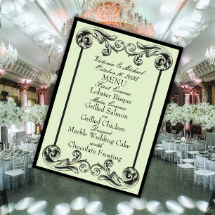 Menu Mariage victorien Sage Green