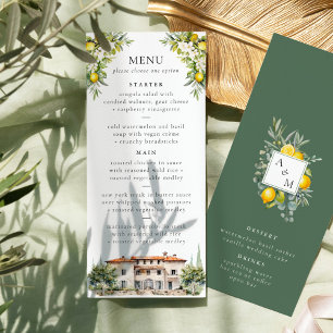 Menu Mariage Villa italien