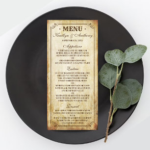 Menu Mariage Vintage