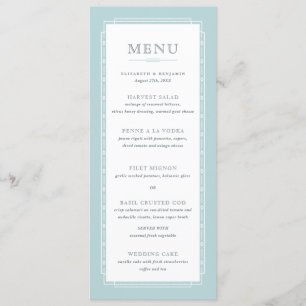 Menu Mariage Vintage blanc moderne