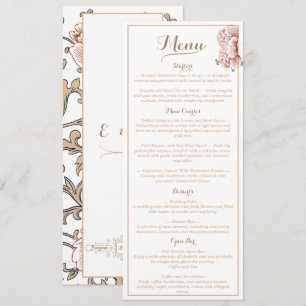 Menu Mariage vintage victorien Floral