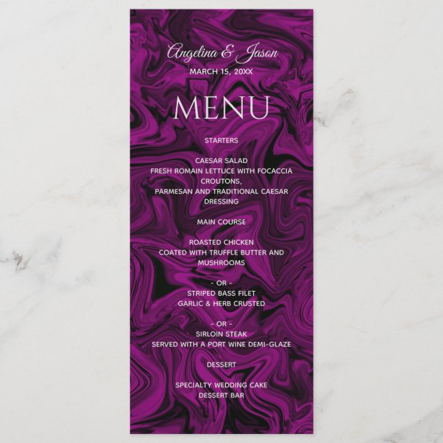 Menu Mariage violet chic (Devant)
