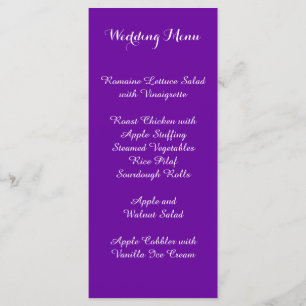Menu Mariage violet violet