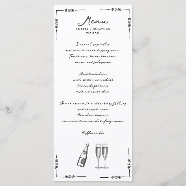 Menu Mariage Whimsical (Devant)