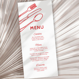Menu Mariage Whimsical Doodle Cutlery