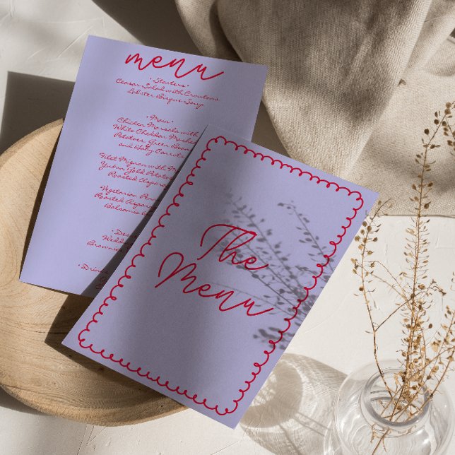 Menu Mariage Whimsical Rétro Colorful manuscrit (Créateur téléchargé)