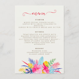 Menu Marine Blue Rose Wild Rain Forest Mariage À feuill