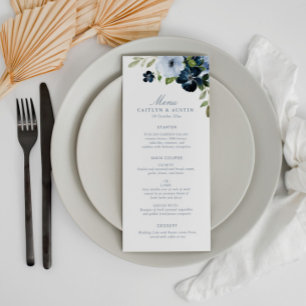 Menu Marine et mariage bleu clair