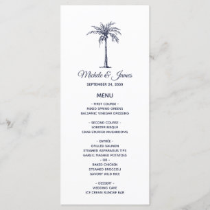 Menu Marine moderne Blue Palm Tree Plage tropicale Mari
