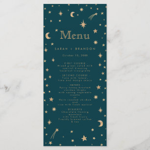 Menu Marine Mystical Gold Stars Mariage d'astronomie de