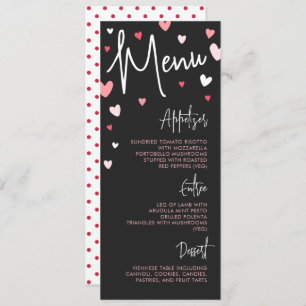 Menu Matte Black Valentine's Day Dinner Party Mariage