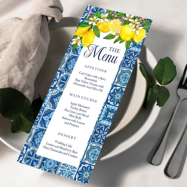 Menü mediterrane Tile und Lemons Menükarte (Von Creator hochgeladen)