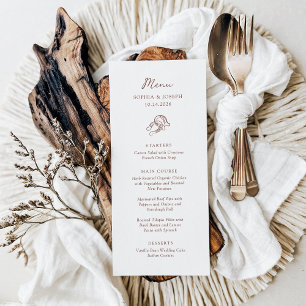 Menu Mini-fer à cheval Mariage Brown et blanc