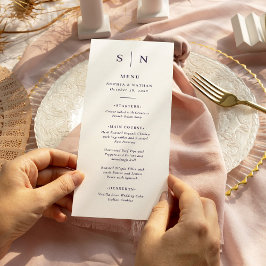 Menu Minimal et chic | Mariage violet et blanc
