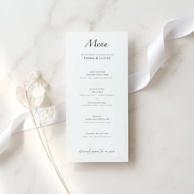 Menu Minimal Modern Luxury | Elegant Black & White (Créateur téléchargé)