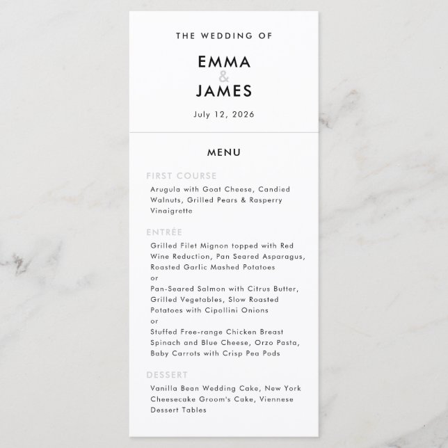Menu Minimalist Ampersand Wedding | Elegant (Devant)