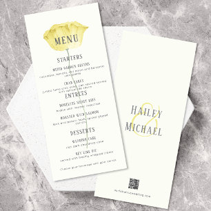 Menu Minimaliste Coral Flower Two Entree