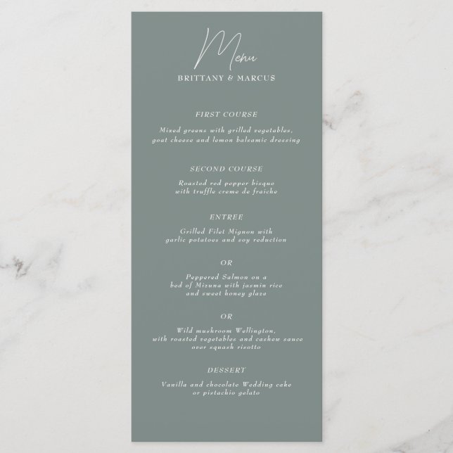 Menu Minimaliste discrète (Devant)